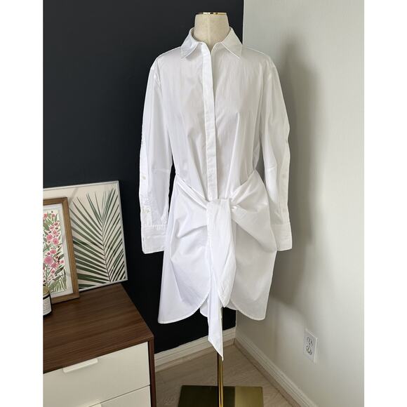 Derek Lam 10 Crosby Charlotte Cotton Waist-Tie Shirt Dress Unique Sleeve - Picture 6 of 16